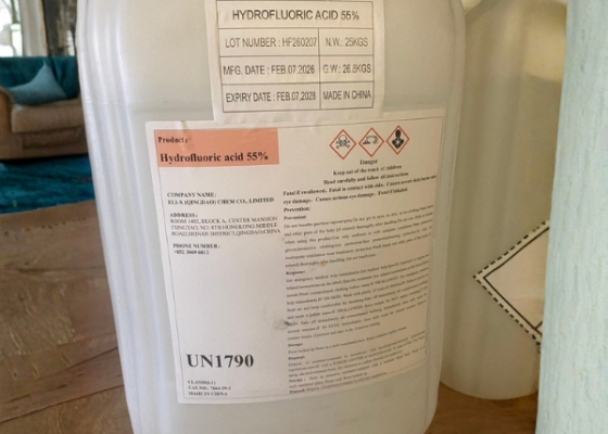 Hydrofluoric Acid 55% (HF) – Axit Flohydric Tẩy Rửa Kim Loại, Khắc Kính Công Nghiệp